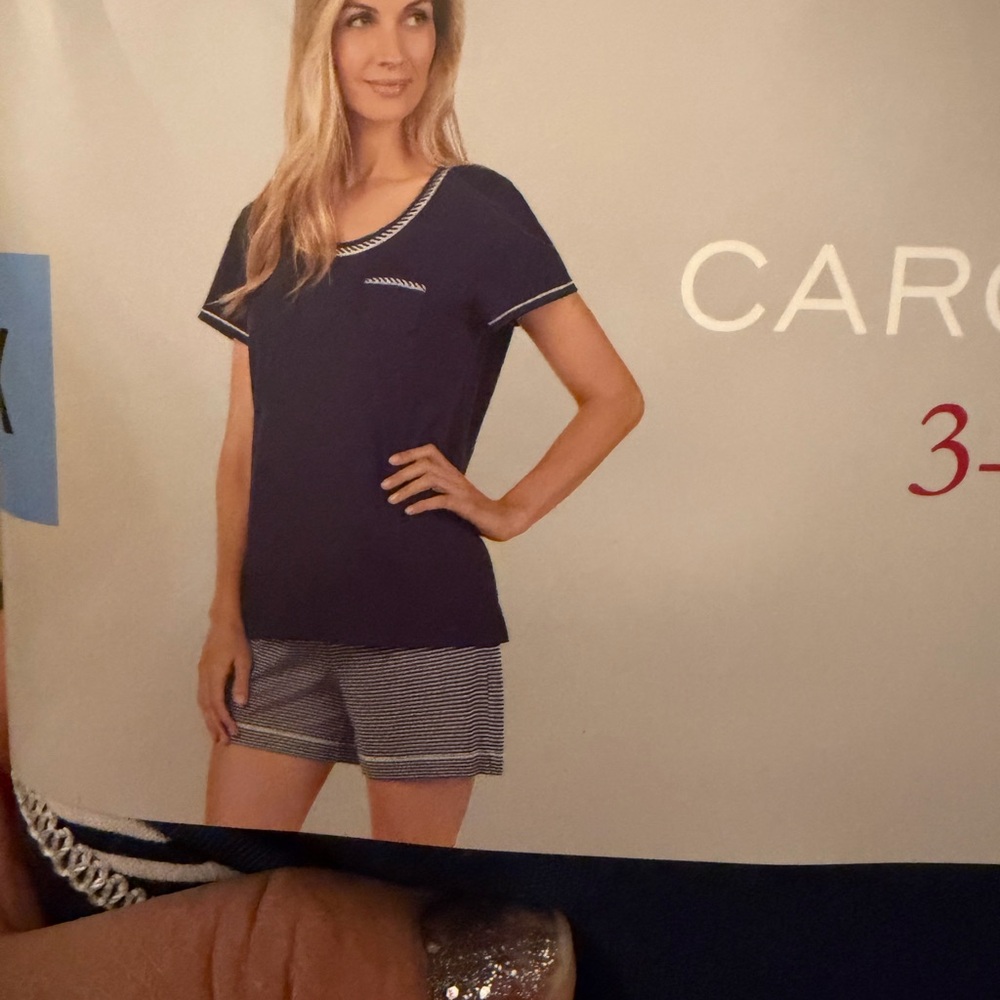 Midnight by Carole Hochman Navy and White 3-Piece Pajama Set - Picture 3 of 6